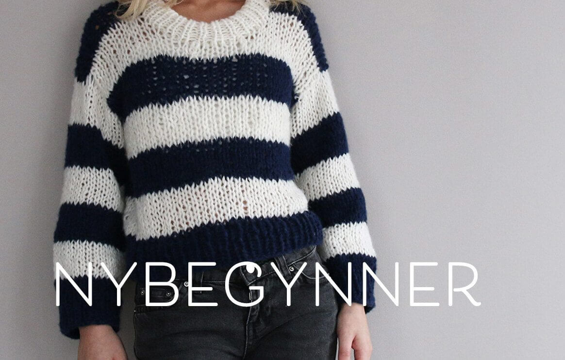 NYBEGYNNER - Nærbilde av stripete genser strikket i Pickles Cozy